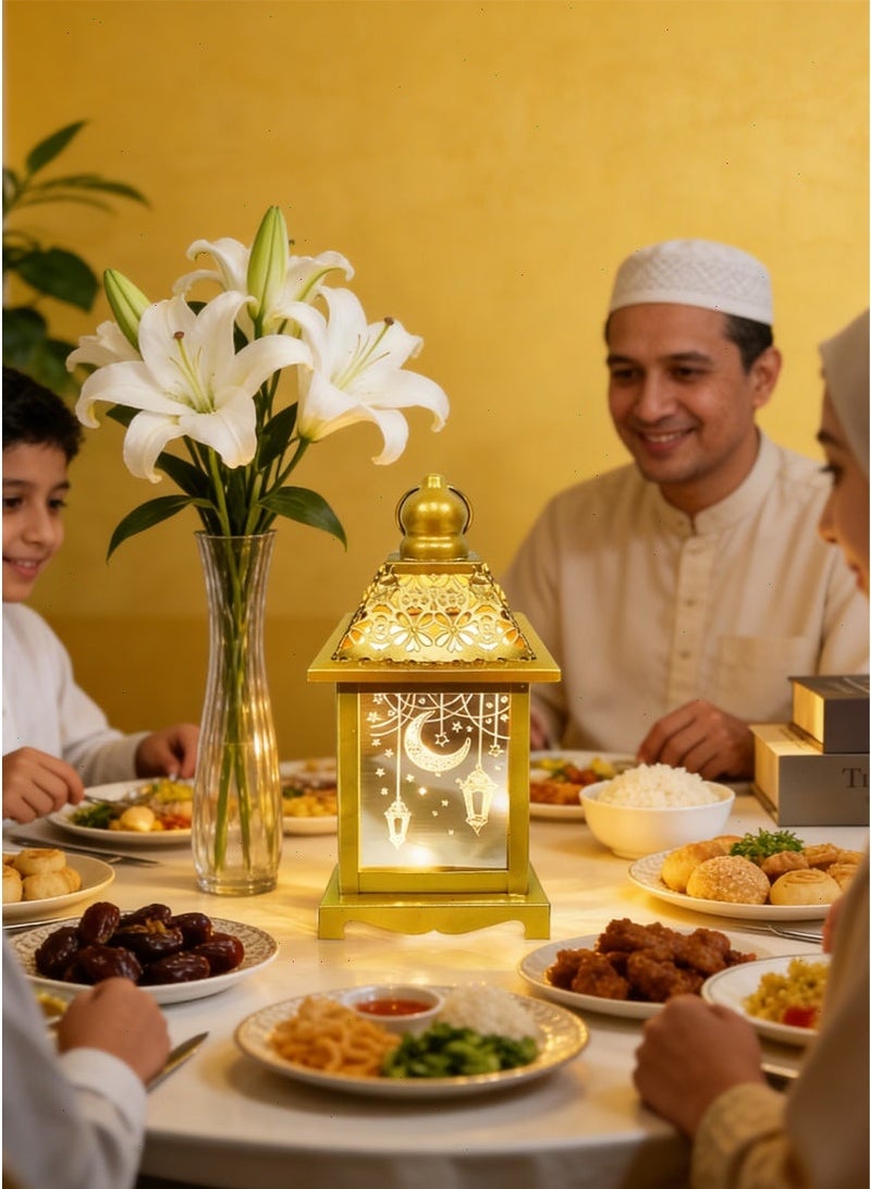 Ramadan Lantern, LED Ramadan Lights, Waterproof & Battery Lantern Lamp, Warm White Hanging Light for Ramadan Decorations & Eid Mubarak Home Use - Image 5